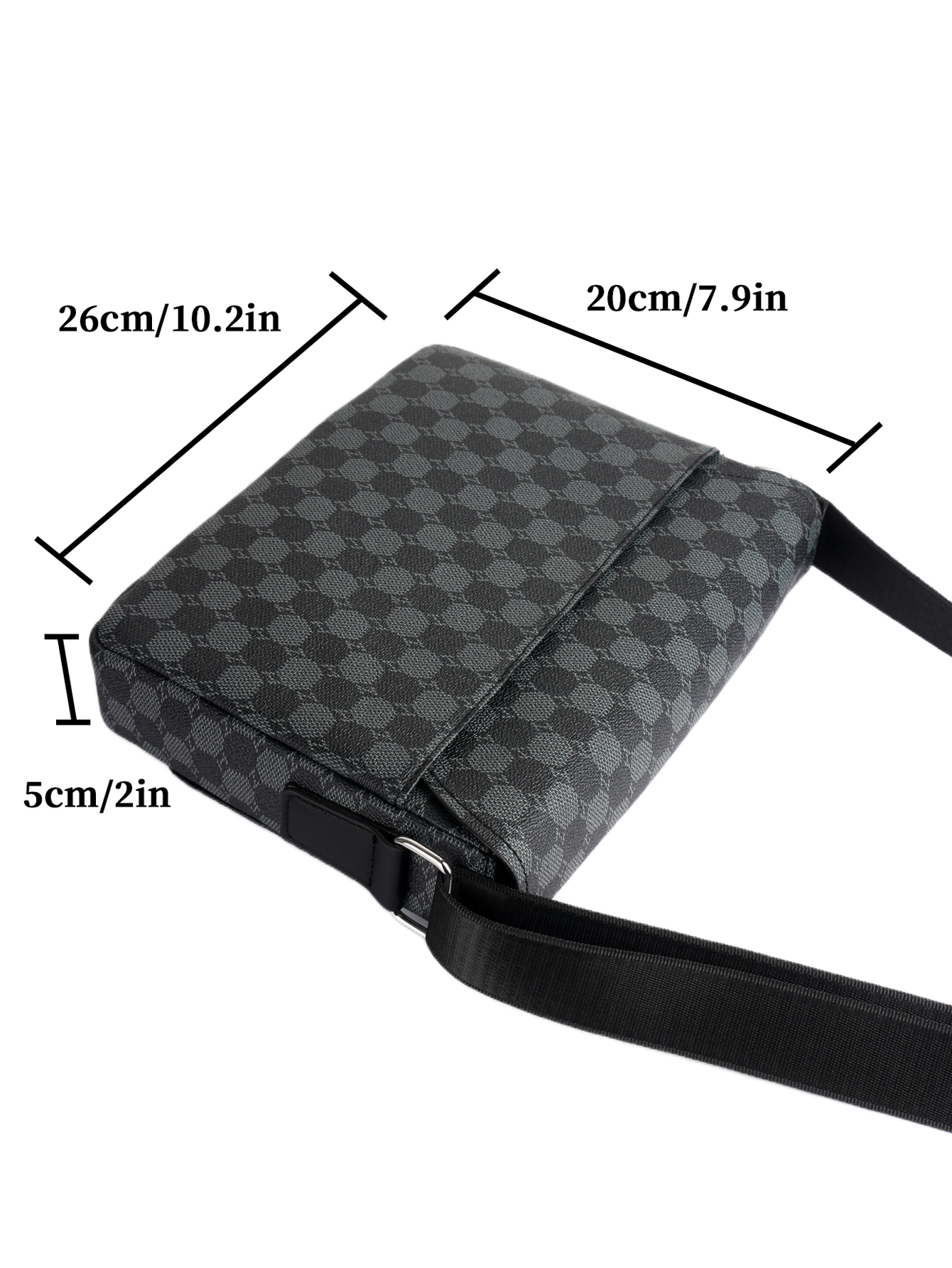 Men's flip shoulder bag European and American fashion messenger bag horizontal casual computer briefcase plaid backpack