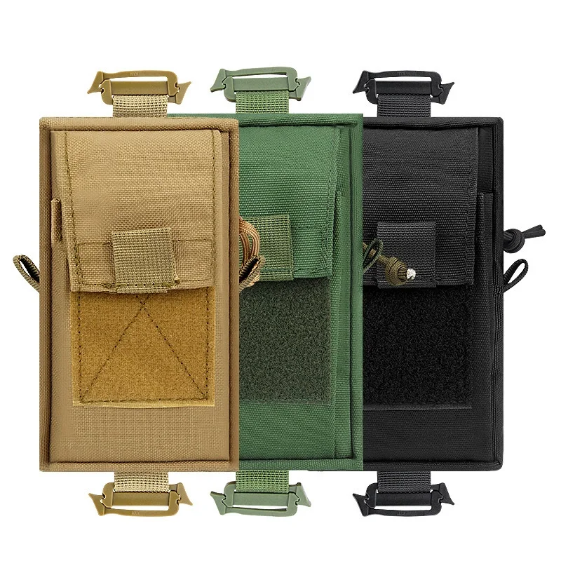Bolsa com alça de ombro compatível com MOLLE |   Bolsa externa multifuncional |   Suporte para telefone e armazenamento para equipamentos de acampamento e caminhada