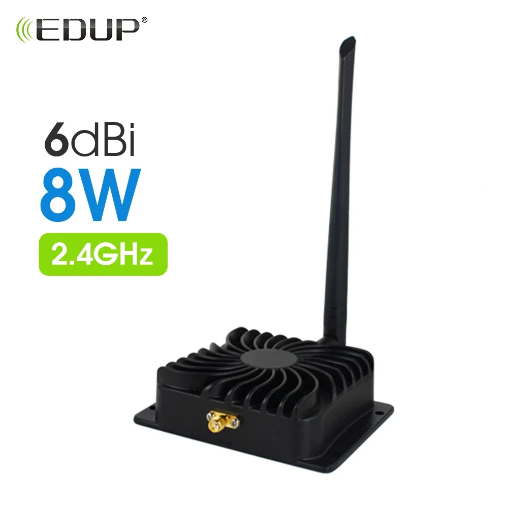 Edup-wifi booster 8w, amplificador de sinal, 2.4ghz, controle remoto sem fio, extensor de longo alcance