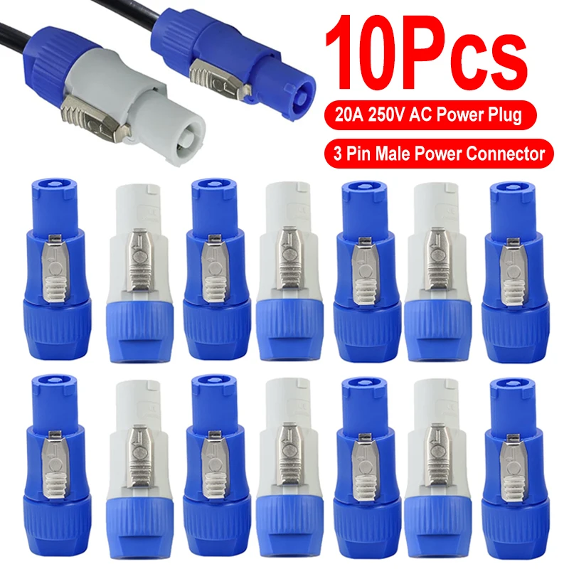 Conector Powercon enchufe macho NAC3FCA NAC3FCB enchufe NAC3MPA Cable de CA 20A 250V adaptador de enchufe de alimentación para pantalla LED de luz de escenario