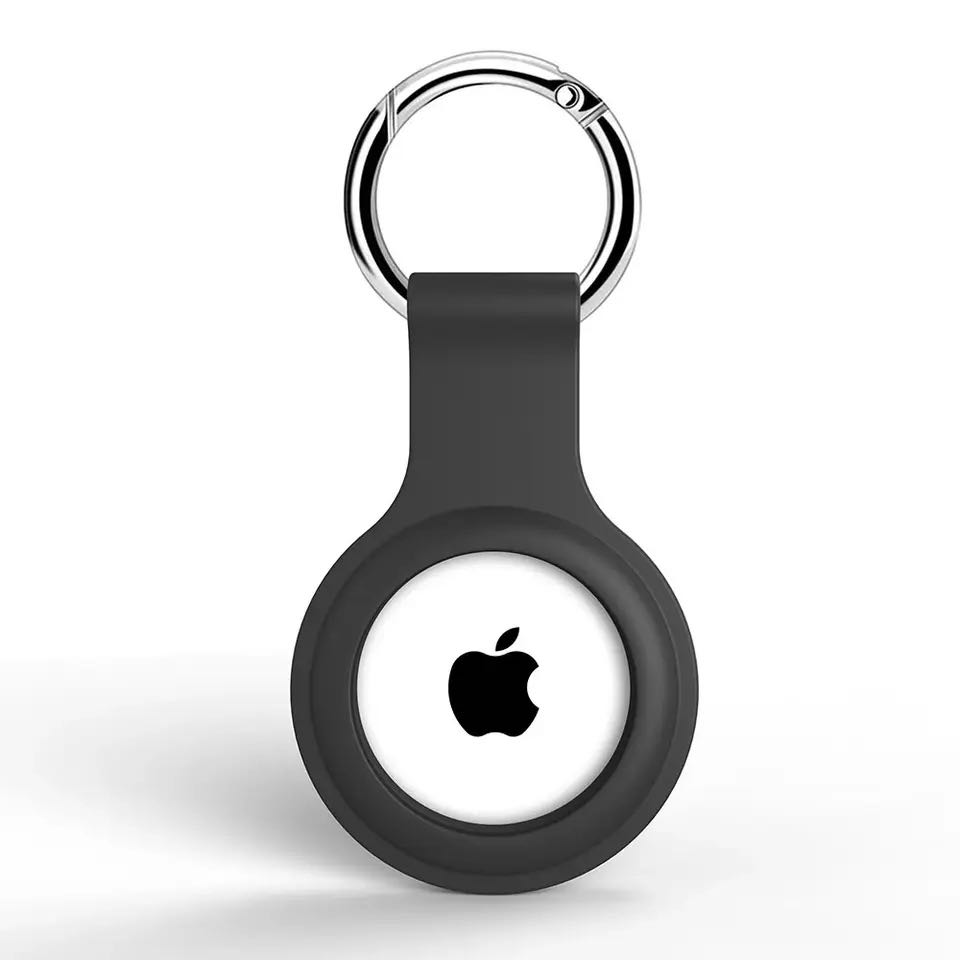 Capa para apple airtags caso de silicone líquido escudo protetor rastreador acessórios anti-risco manga chaveiro caso de etiqueta de ar