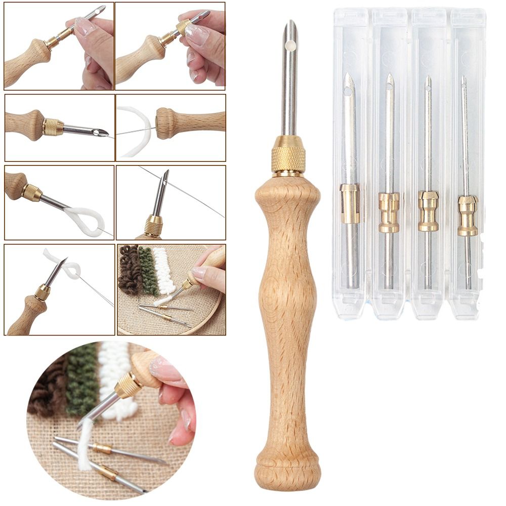 Verstellbarer Stricks ticks tift Kit Stanz nadel Webwerk zeuge für DIY Craft Kreuz stich Näh zubehör