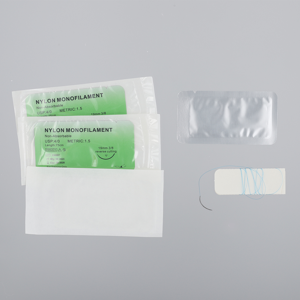 1-30 pièces 4/0 aiguille médicale Suture Nylon Monofilament fil Suture pratique Kit enseignement démonstrations exercices étudiants Educ