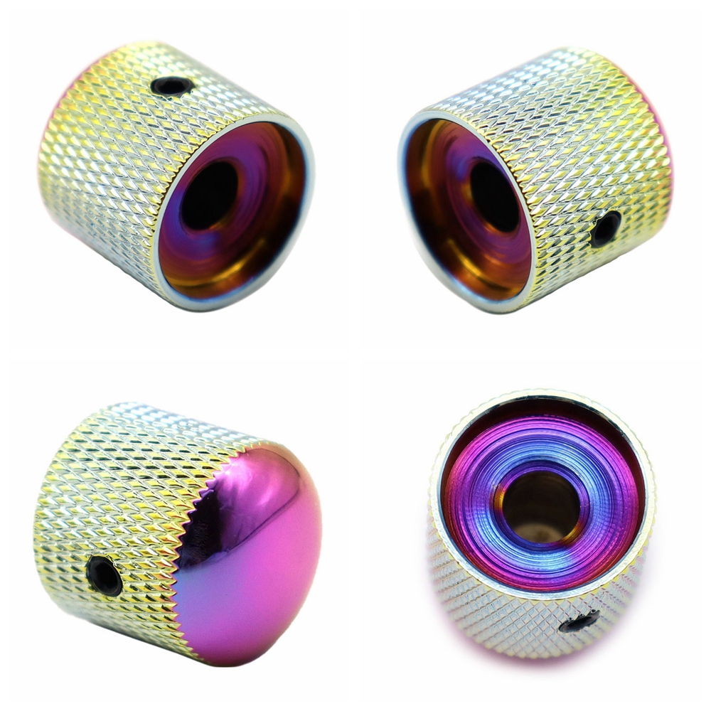 3 uds/4 Uds perillas de cúpula de Metal perillas de bajo eléctrico perillas de Control de tono de volumen con llave bronce/BK/CR/GD/Níquel negro