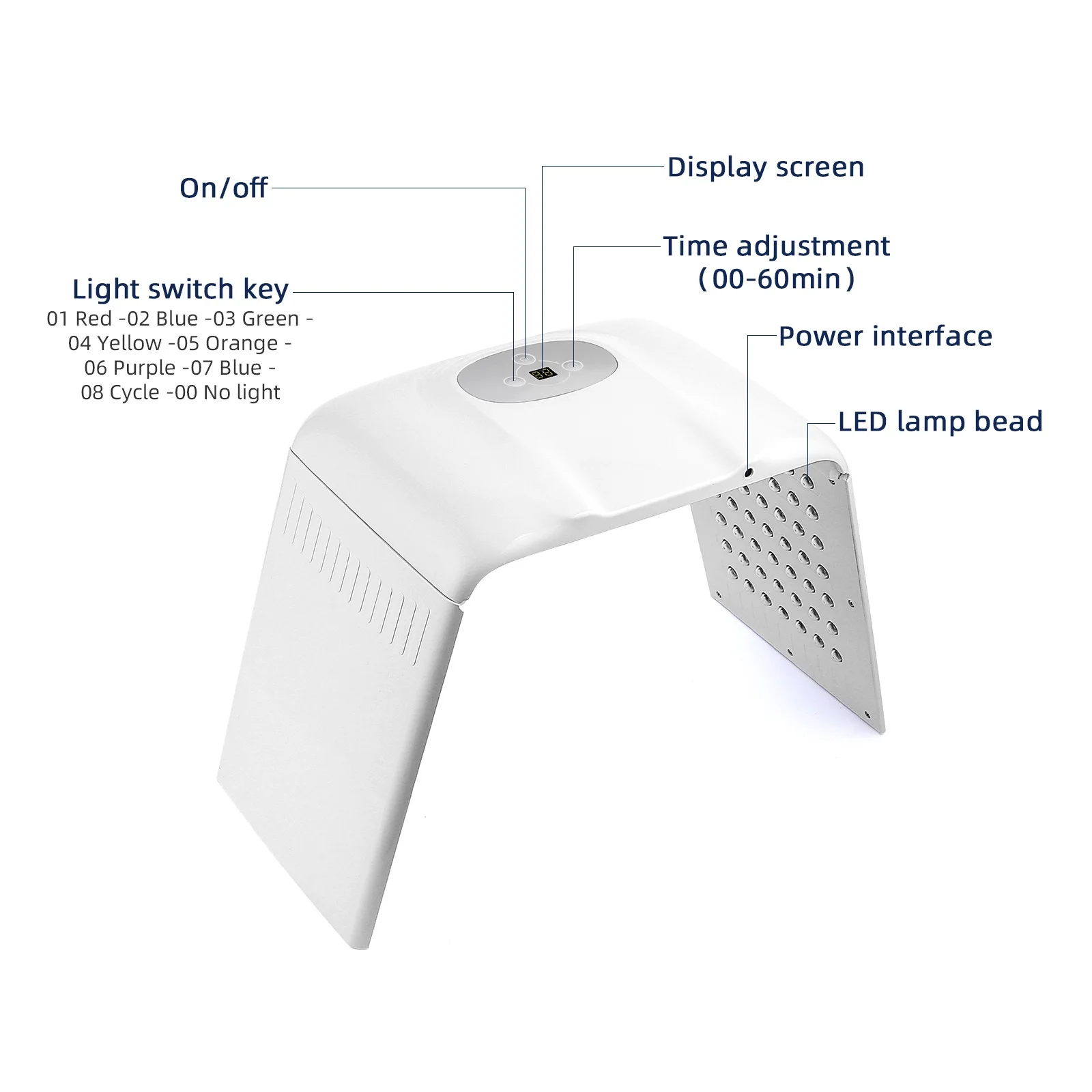 折りたたみ LED マスク 7 色 PDT 光療法スキンケアツール赤色光療法スパサロン家庭用