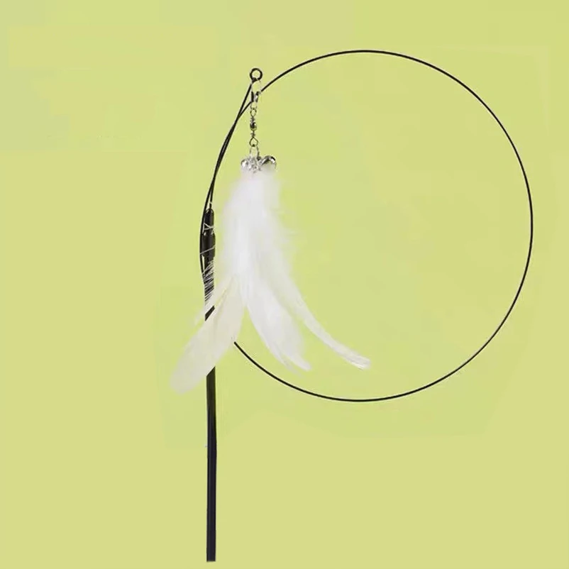 Cat Toy Feather Stick Interactive Toy Super Suction Kitten Toy Cup Removable 2 Feather Replacement Cat Accessories
