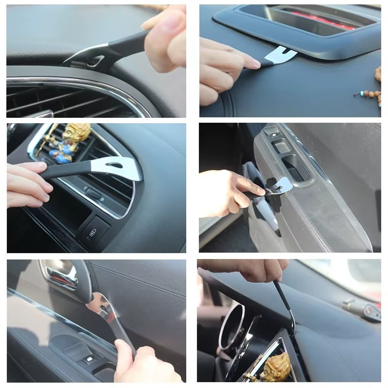 Car Trim Removal Tool Car Interior Clip Panel Trim Hand Tools Stainless Steel Durable Trim Removal Level Pry Plate Buckle Driver