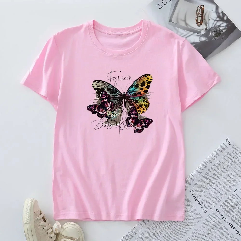 女性用半袖Tシャツ,女性用グラフィックTシャツ,プラスサイズのトップス,夏のファッション,綿100%,2024