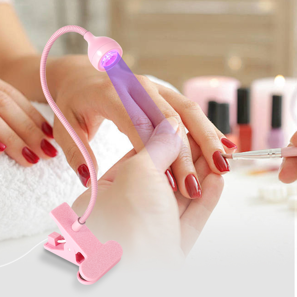 Lampe UV LED pour sécher les ongles en Gel, vernis à ongles, bureau Flexible à clipser, Mini lampe à ongles USB Portable, sèche-lumière UV pour Salon de manucure