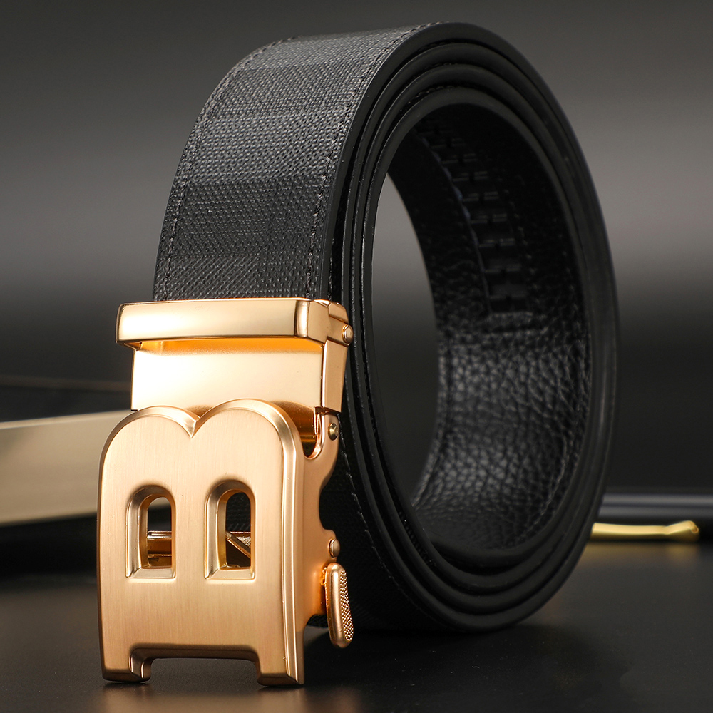 High Quality Luxury Designer Canvas Brand Men Belts Male Automatic Buckle belt Genuine Leather Belt for men Strap for Jeans