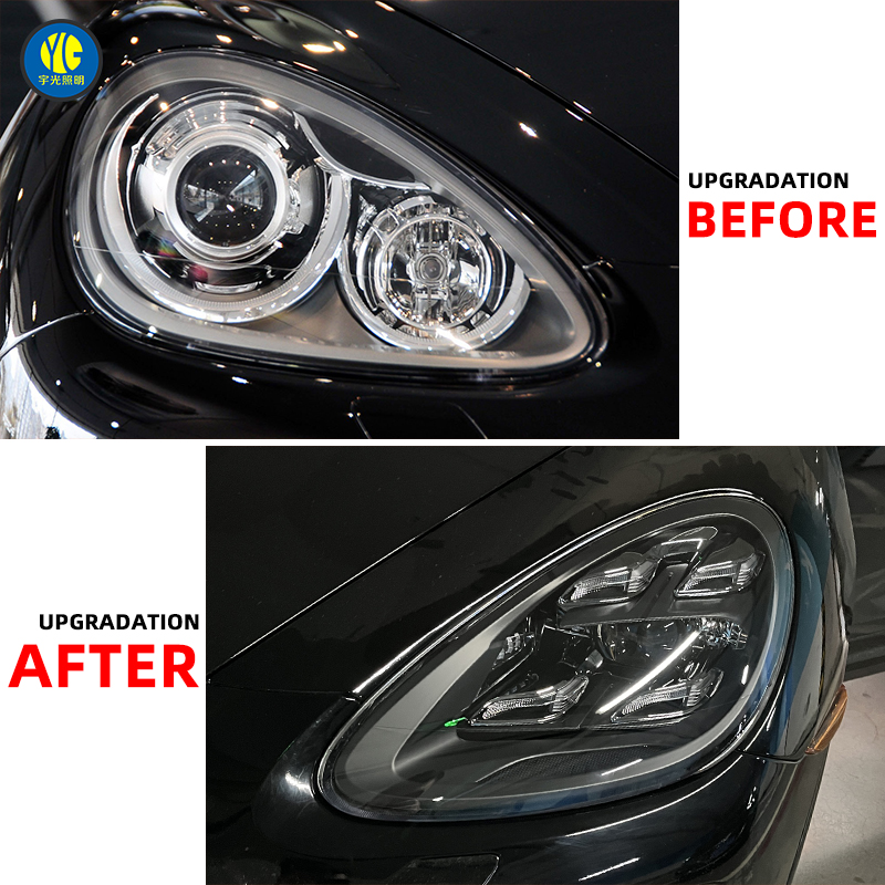 Per Porsche Cayenne 958 958.1 2011 2014 Anno Accessori Auto Faro A LED 958 Aggiornamento a 9y0 2023 Faro Luce di Montaggio DRL