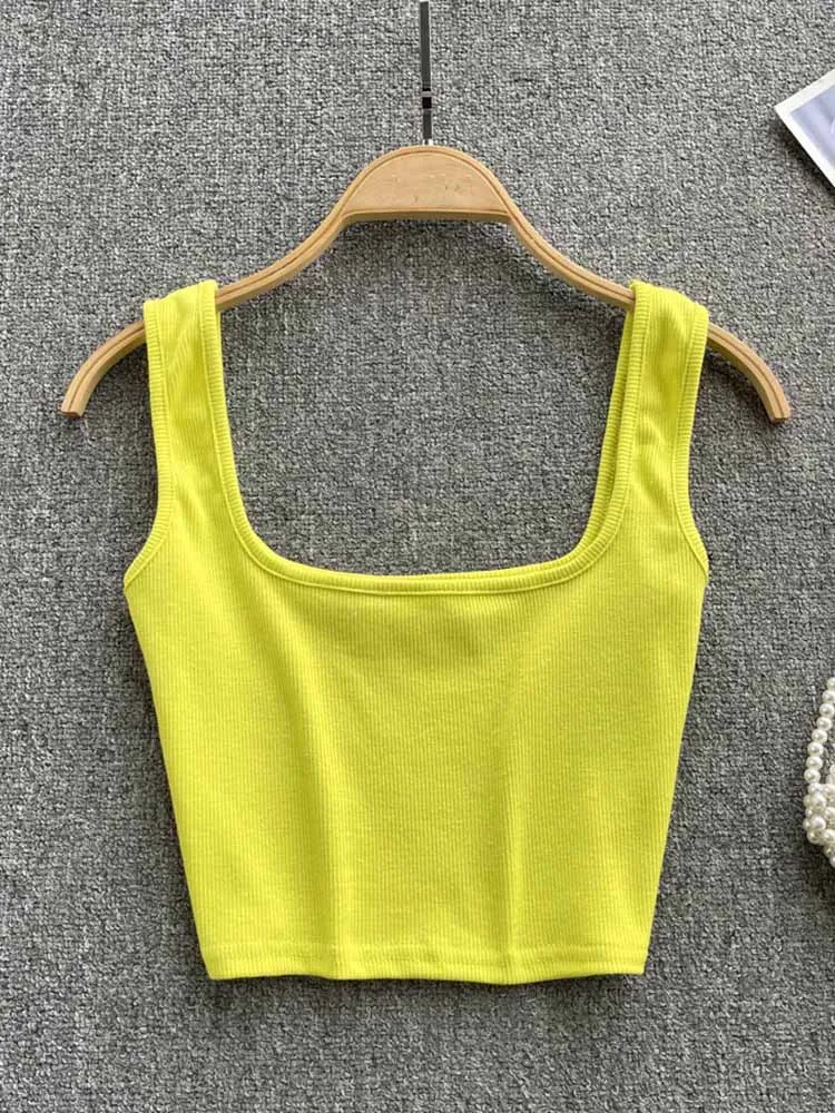 女性のためのセクシーなホルターネックタンクトップ,タイトフィット,無地,ノースリーブTシャツ,y2k