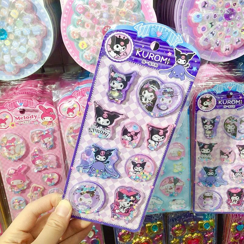 สติกเกอร์น่ารักลายการ์ตูนซานริโอ 3 มิติ แบบเขย่าได้ สำหรับตกแต่งสมุดโน้ต อัลบั้ม ไดอารี่ สมุดบันทึก ของตกแต่งสำหรับนักเรียน เครื่องเขียนเด็ก ของเล่นเด็ก
