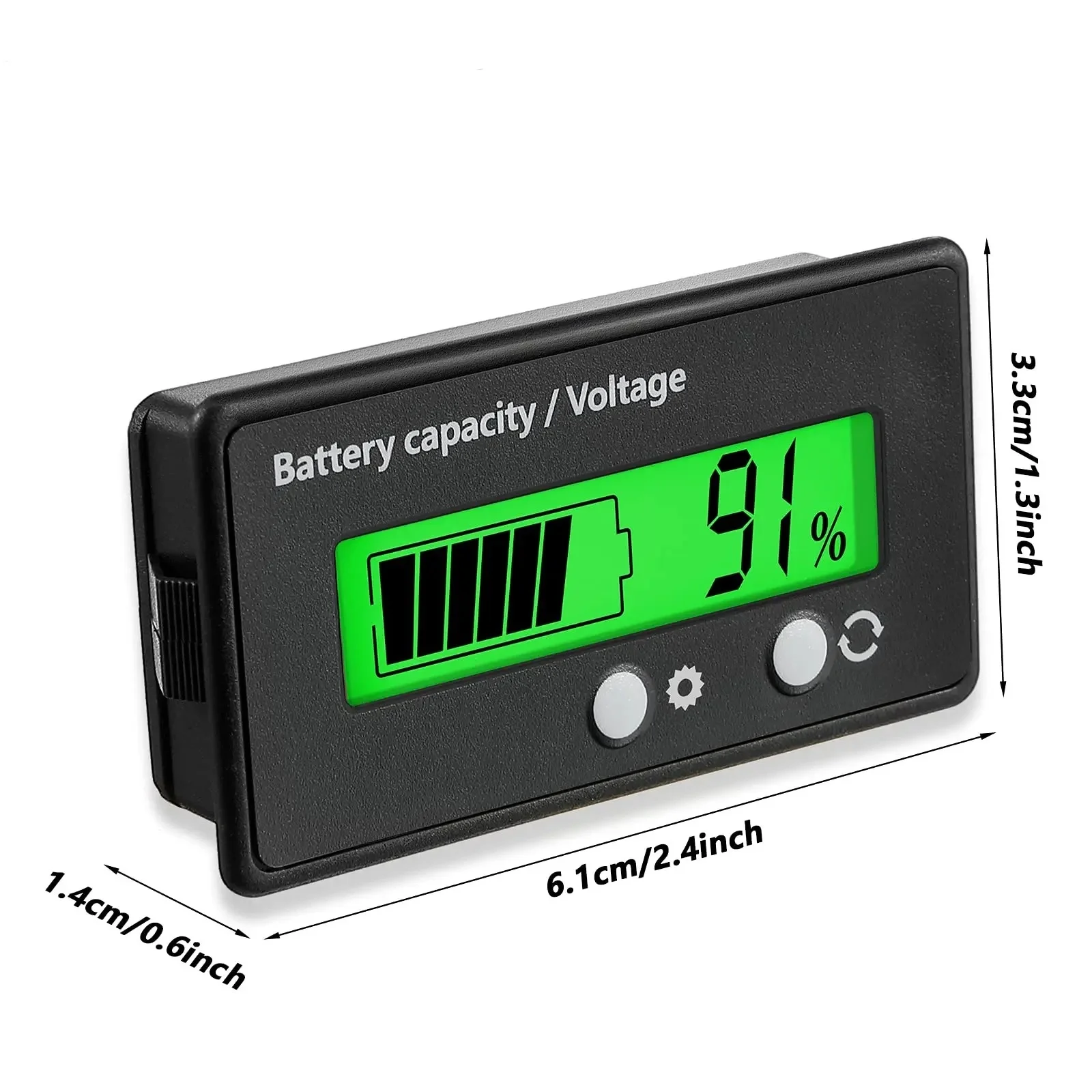 DC 12V 24V 36V 48V 72V Battery Capacity Voltage Meter with Alarm, Battery Capacity Gauge Indicator, Battery Indicator Monitors