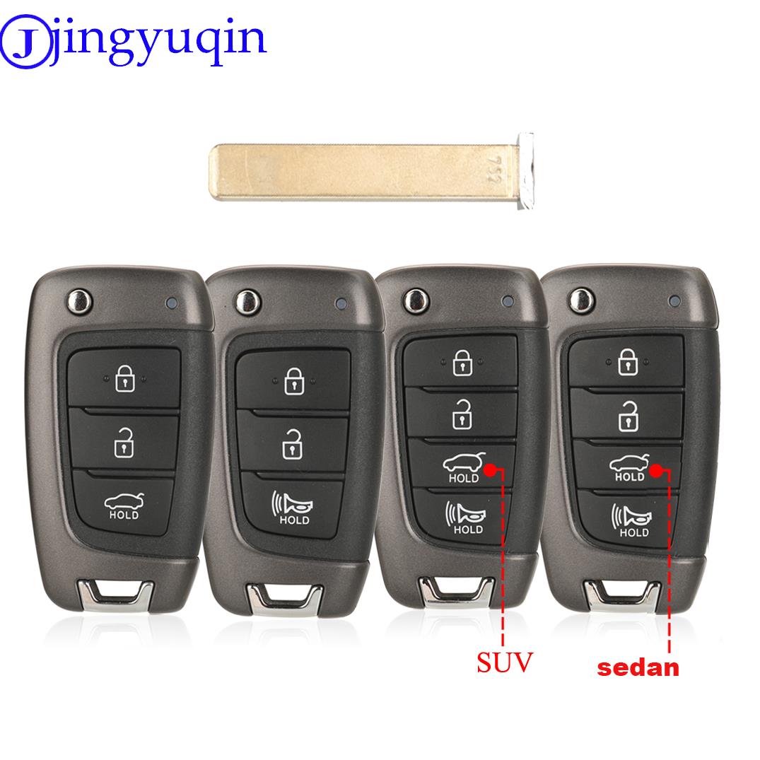 Jingyuqin Thay Thế Gấp Lật Thông Minh Ô Tô Điều Khiển Từ Xa Vỏ Chìa Khóa Khóa Dành Cho Xe HYUNDAI Tucson Elantra Giọng Solaris Kona Verna 2017 +