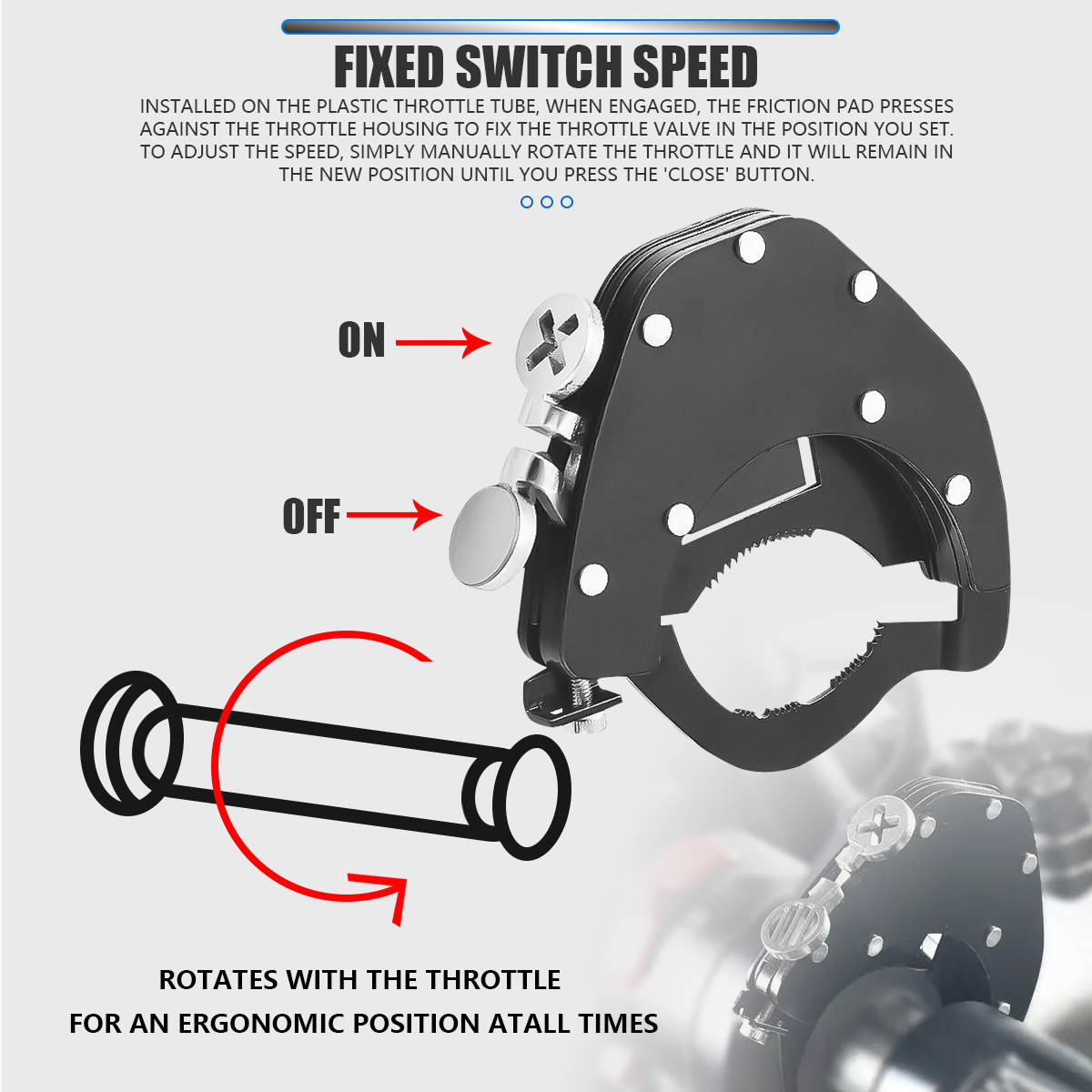 Acelerador de controle de cruzeiro para motocicleta, trava de alumínio de alta qualidade, retentor universal, alça de pulso, barra
