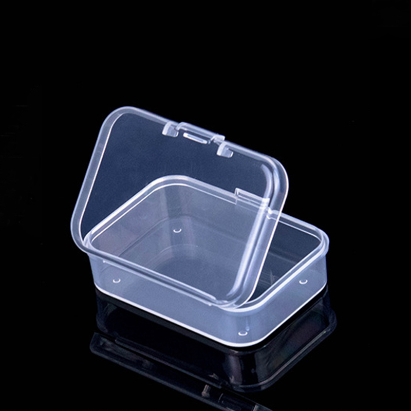 Mini caja de plástico, caja Rectangular, caja translúcida, caja de embalaje, caja de almacenamiento a prueba de polvo, contenedor de caja de almacenamiento de joyería sólido fuerte