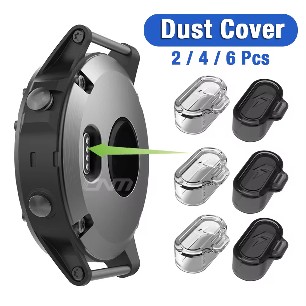 Sạc Cảng Chống Bụi Cắm Bìa Protector Cap Cho Garmin Tiền Thân 955 945 255 Fenix 7 7S 7X 6 6S 6X TPU Rõ Ràng Bụi Cap Trường Hợp