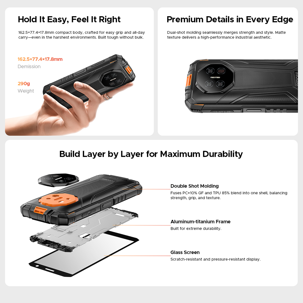 Novo smartphone ultrarresistente Doogee Fire 3 2025, 5G, 5,5" HD, 24 GB de RAM, 256 GB de ROM, telefone celular com Android 15 NFC, 8350 mAh, portátil