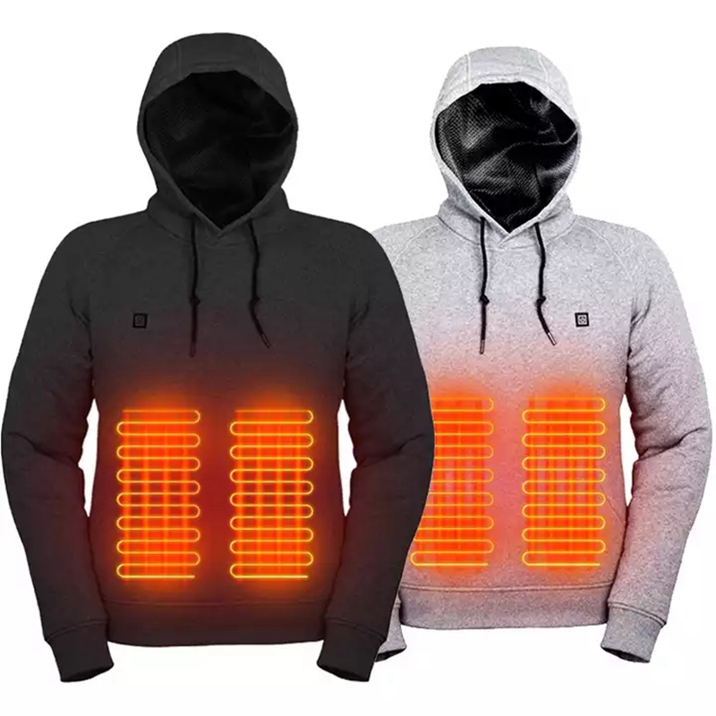 Suéteres con calefacción USB eléctrica para exteriores, sudaderas con capucha para hombre, ropa cálida de invierno, chaqueta térmica con carga, ropa deportiva, 2022