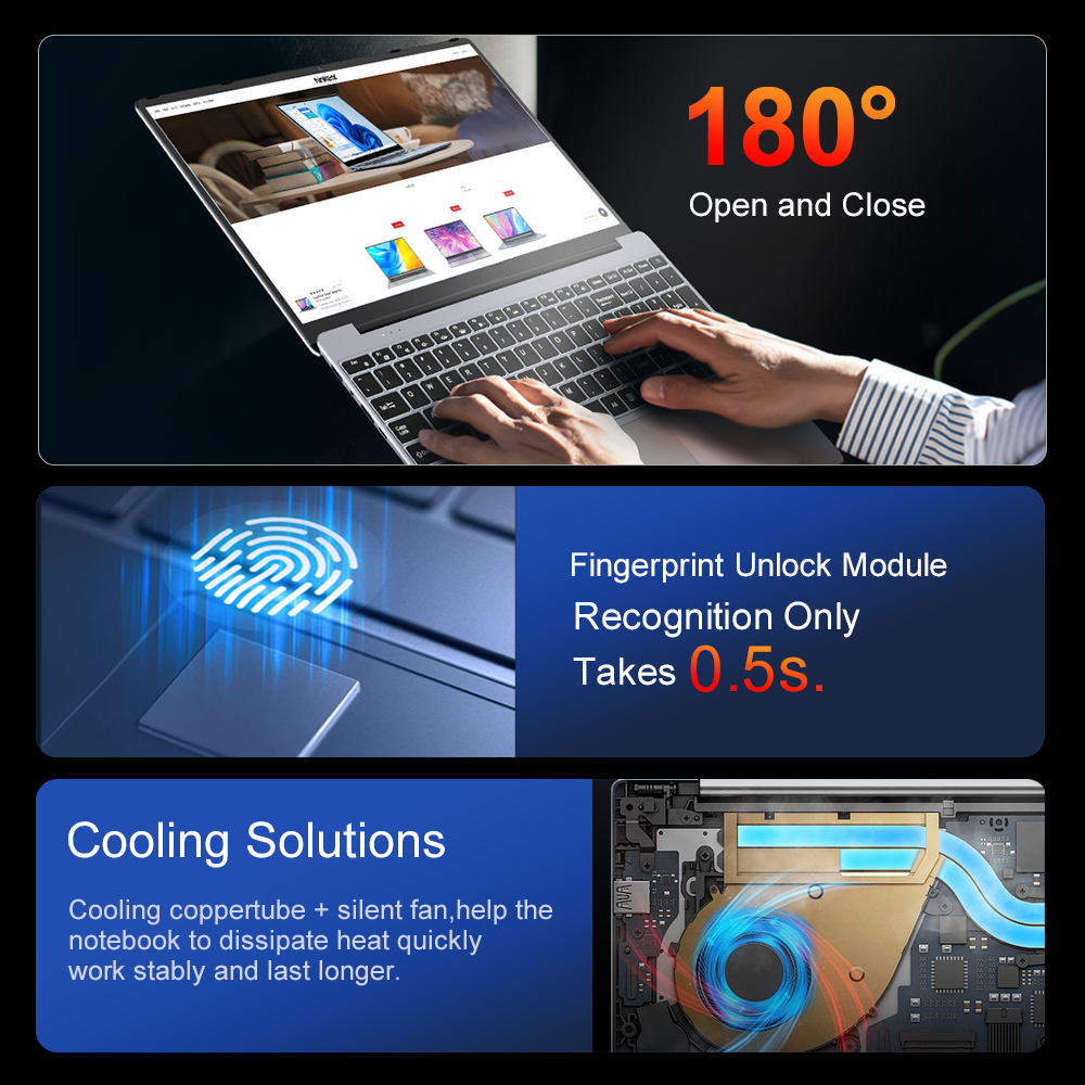 Computer portatile da gioco Ninkear A15 Plus 15.6 "60hz IPS FHD Computer AMD Ryzen™7 5825U 32G DDR4 z + 1TB SSD 57WH Windows 11 Office Noteboo