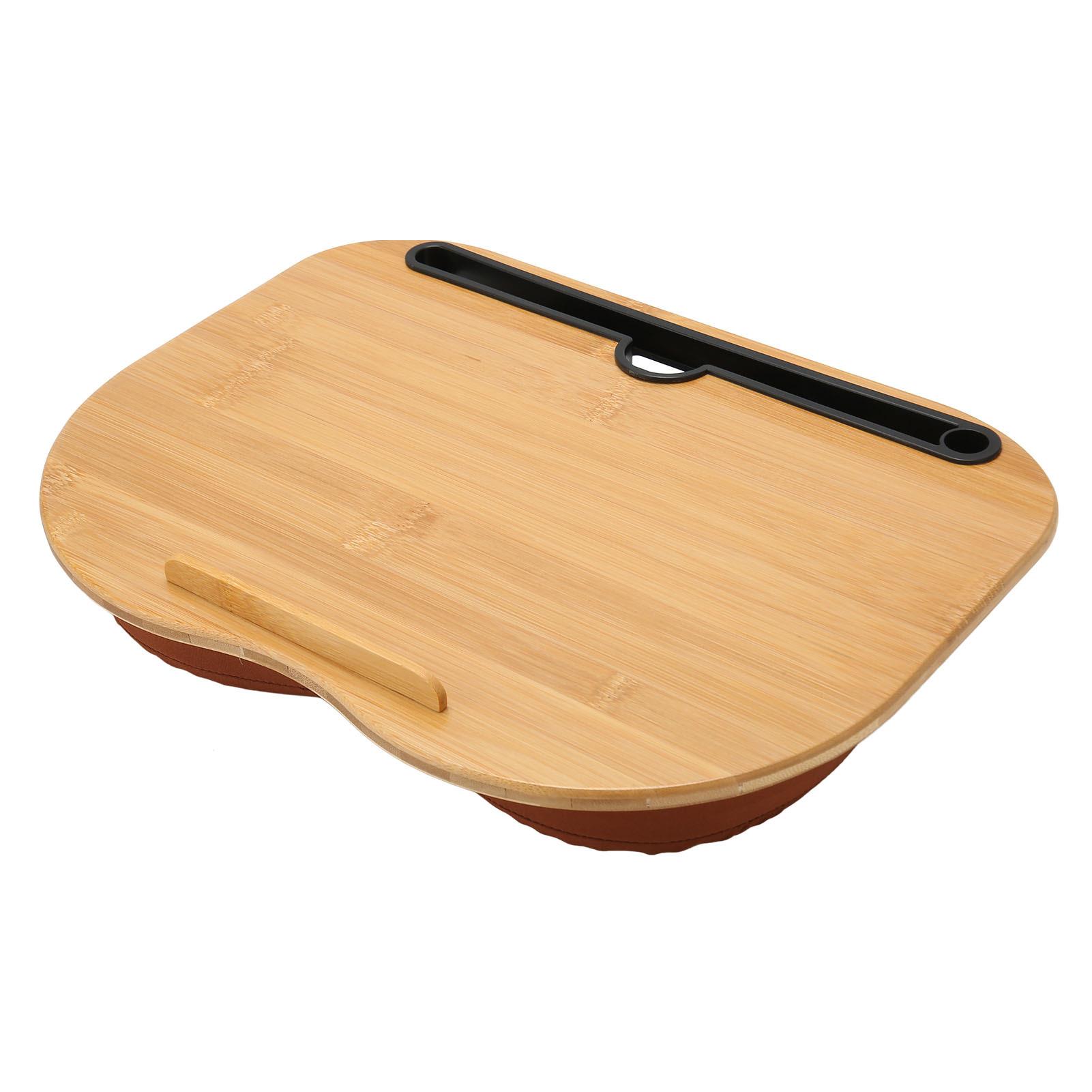 Portátil Bambu Laptop Desk com Almofada, Lap Desk, travesseiro confortável, 15.6 Laptops, trabalhar em qualquer lugar
