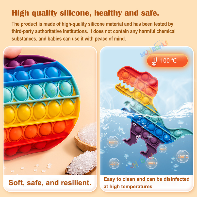 Arco-íris pop push bubblle fidget anti estresse alívio brinquedos para crianças adultas necessidades especiais brinquedos sensoriais brinquedos interativos para crianças
