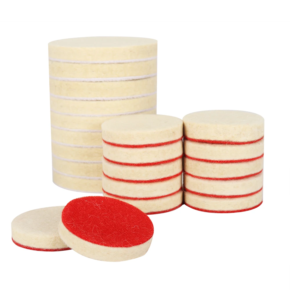 SIFANG Wool Felt Polishing Pads,ล้อขัดสําหรับแก้ว,สแตนเลสภาษาโปลิชคํา,ซ่อมรอยขีดข่วน,2-7in Soft Felt แผ่น,2PCs