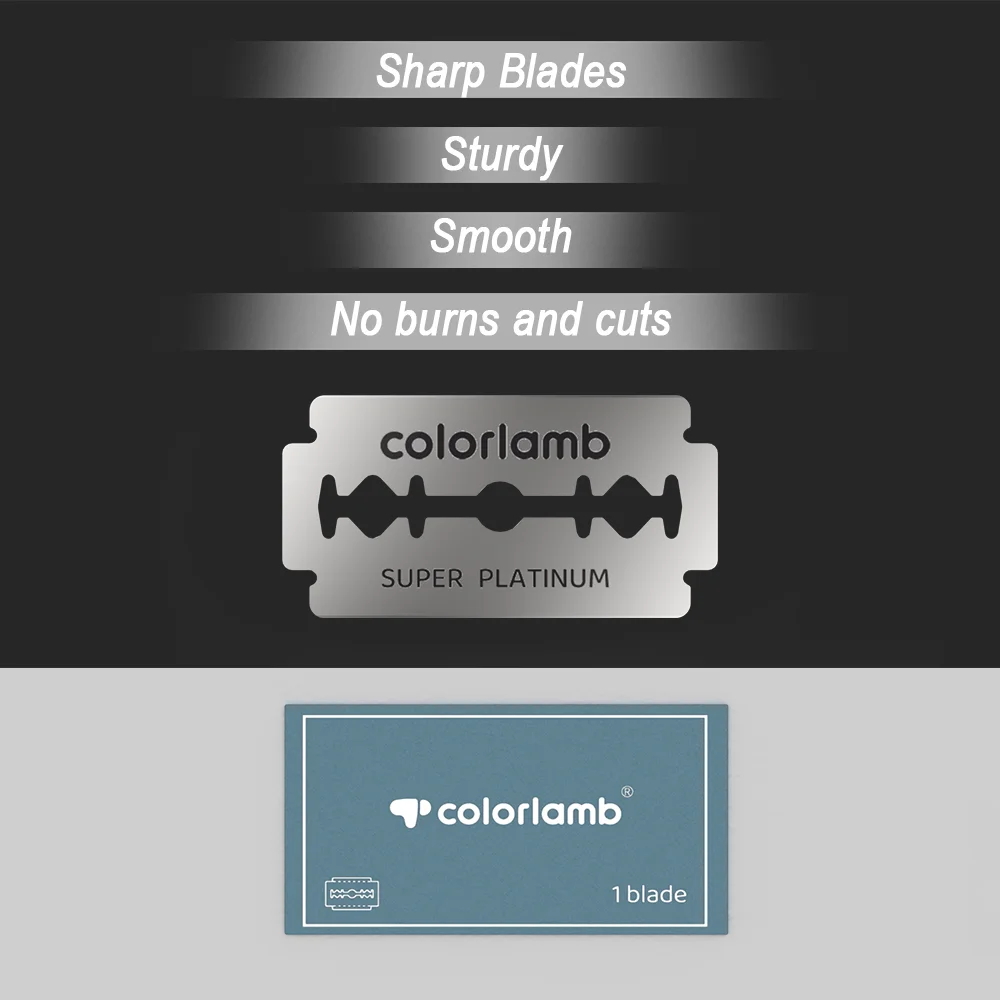 Colorlamb 10 個安全かみそりの刃セット男性用ダブルエッジ手動かみそりスーパープラチナシャープステンレス鋼シェービング理髪キット