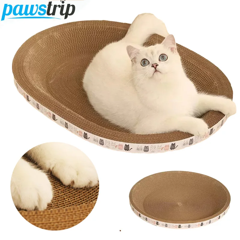 Rascador corrugado para gatos, raspadores para gatos, garra redonda ovalada, juguetes para gatos, cama para gatos resistente al desgaste, nido, accesorios para gatos