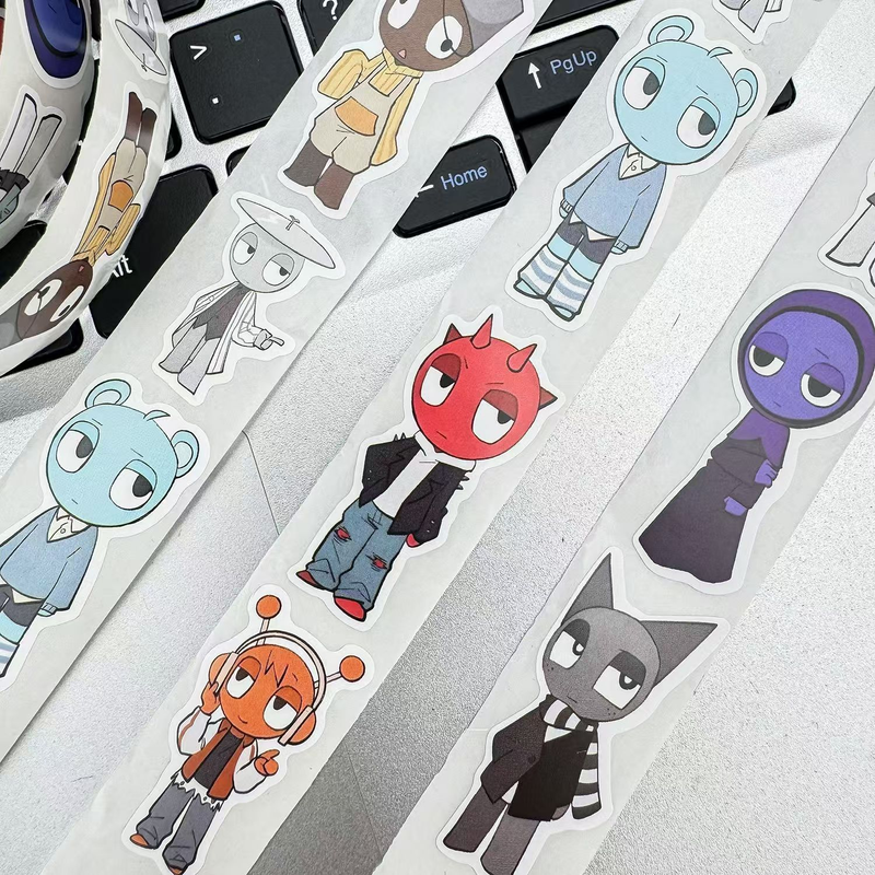 500Pcs/roll Cartoon Incredibox Sprunki Sticker Creative Graffiti DIY Scrapbook Laptop Skateboard Helmet Decal Student Stickers