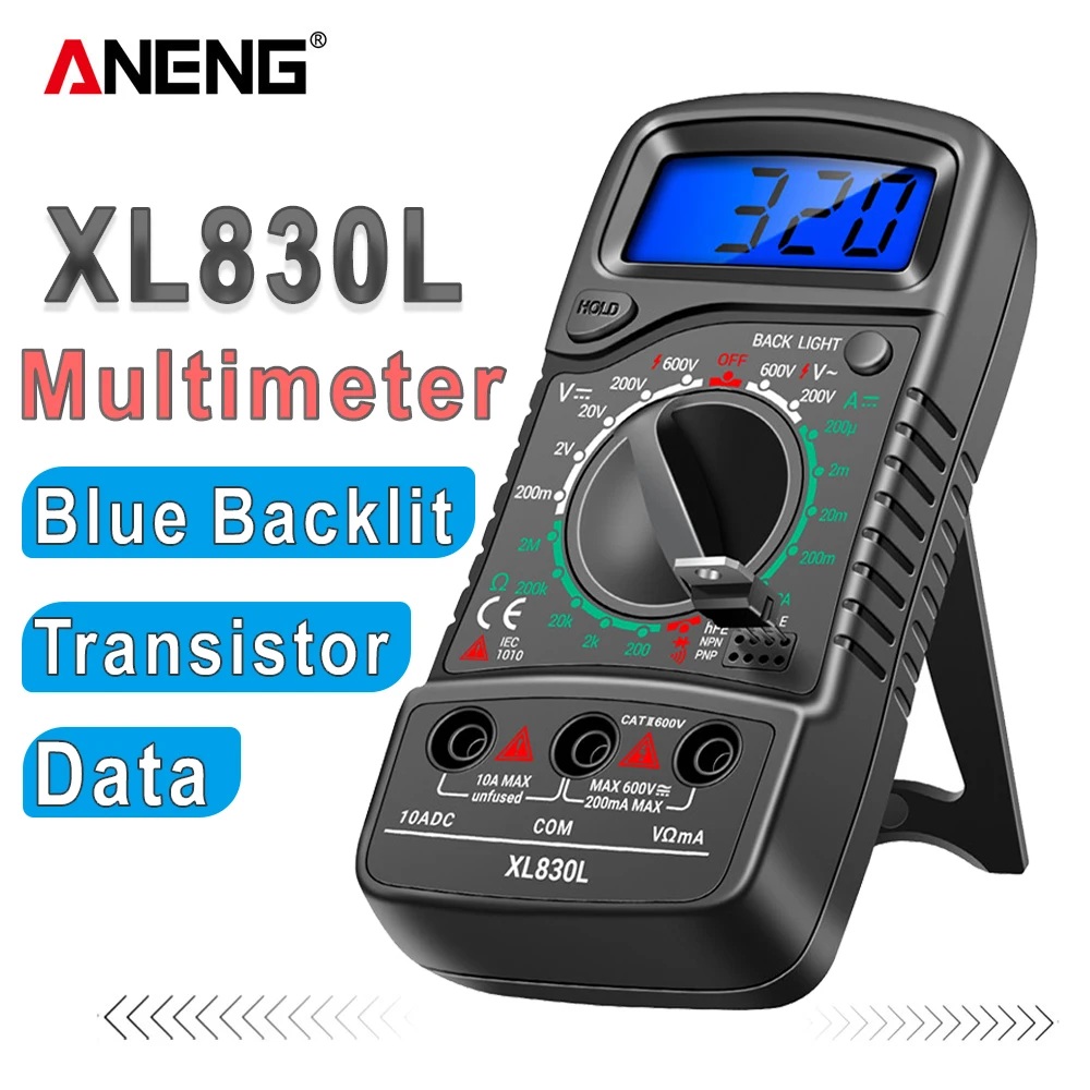 ANENG-multímetro Digital XL830L, medidor Esr, probadores eléctricos automotrices, Transistor Dmm, medidor de pico, medidor de capacitancia