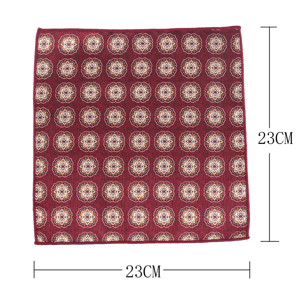 Tecido Pocket Square Hanky Hankies para Homens e Mulheres, Toalha Peito, Paisley, Terno De Casamento, Lenço, Presentes