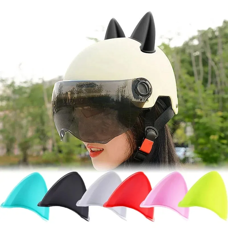 2Pcs Cat Ears Helmet Decoration Motorcycle Electric Sticker Decoration Cute Multicolor Motorcycle Helmet Accessories Universal