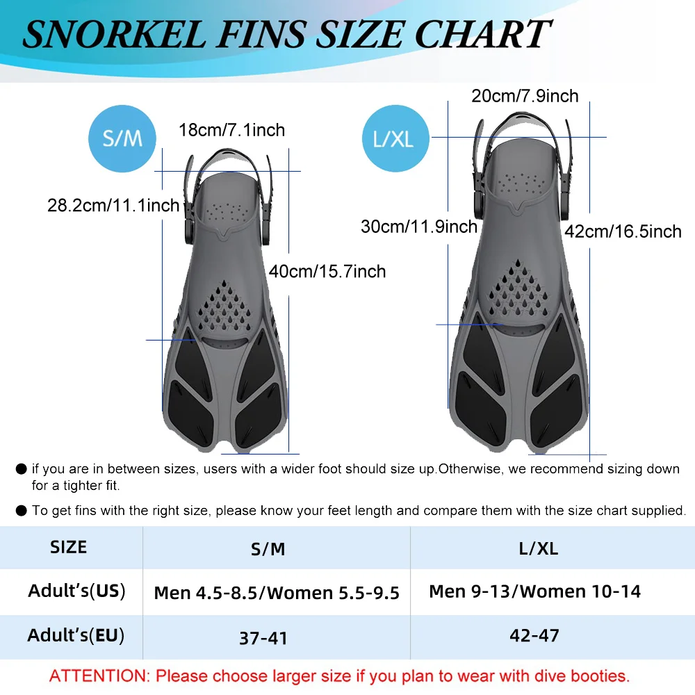 ดําน้ํา Fins ปรับหัวเข็มขัดว่ายน้ํา Flippers สั้นซิลิโคนดําน้ํารองเท้าส้นเปิดขนาดเดินทางผู้ใหญ่ผู้ชายผู้หญิง
