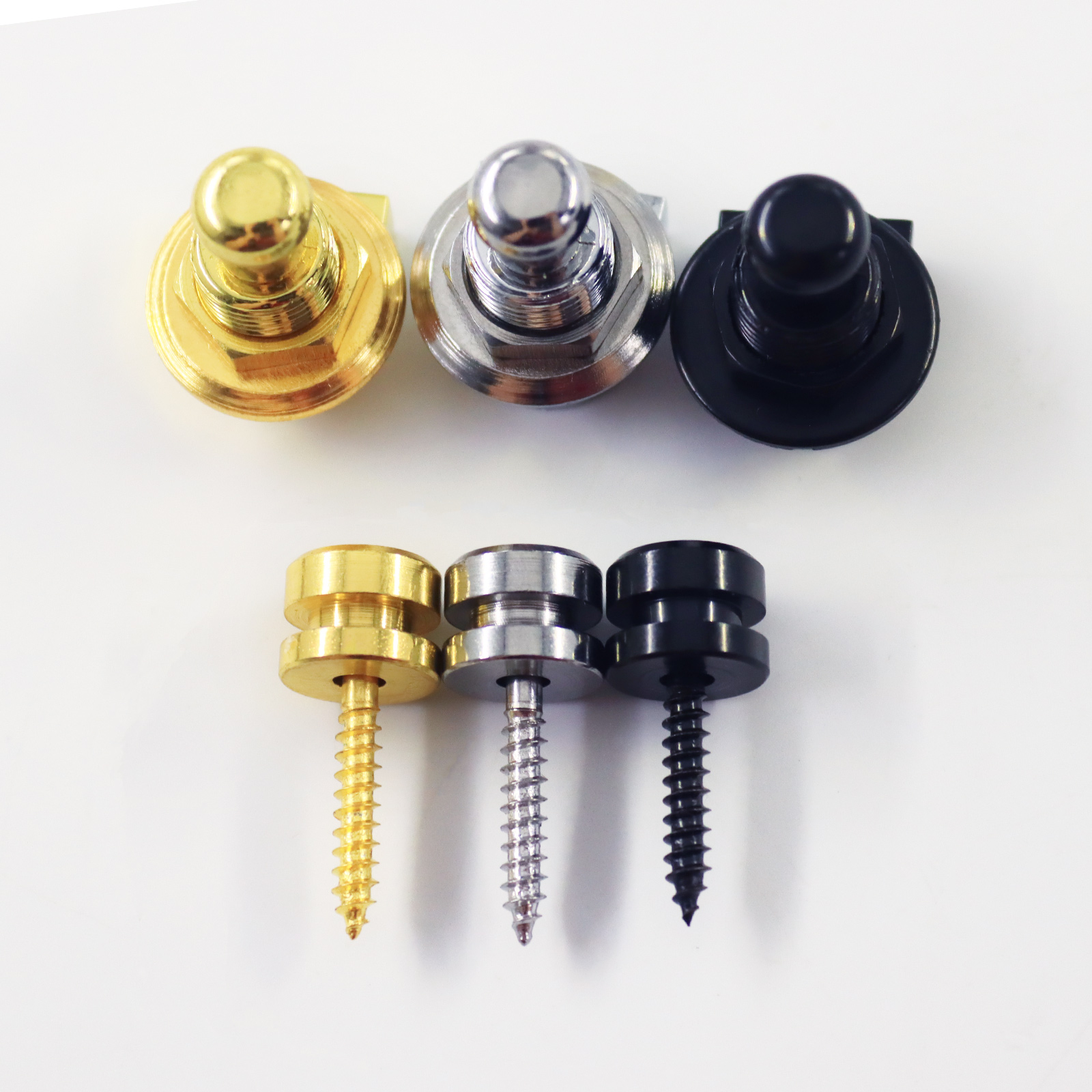 PHRILAM 2 STKS Metalen Skidproof Gitaarband Sloten Straplocks, Zwart/Chroom/Goud Beschikbaar