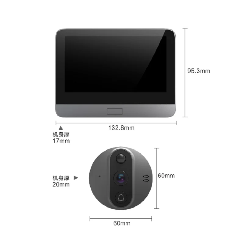 Tuya Video Thông Minh Chuông Cửa Nhìn Trộm Màu Xem Camera An Ninh Ngôi Nhà Hai Chiều 1080 Nhìn HD WiFi Chuông Cửa màn Hình