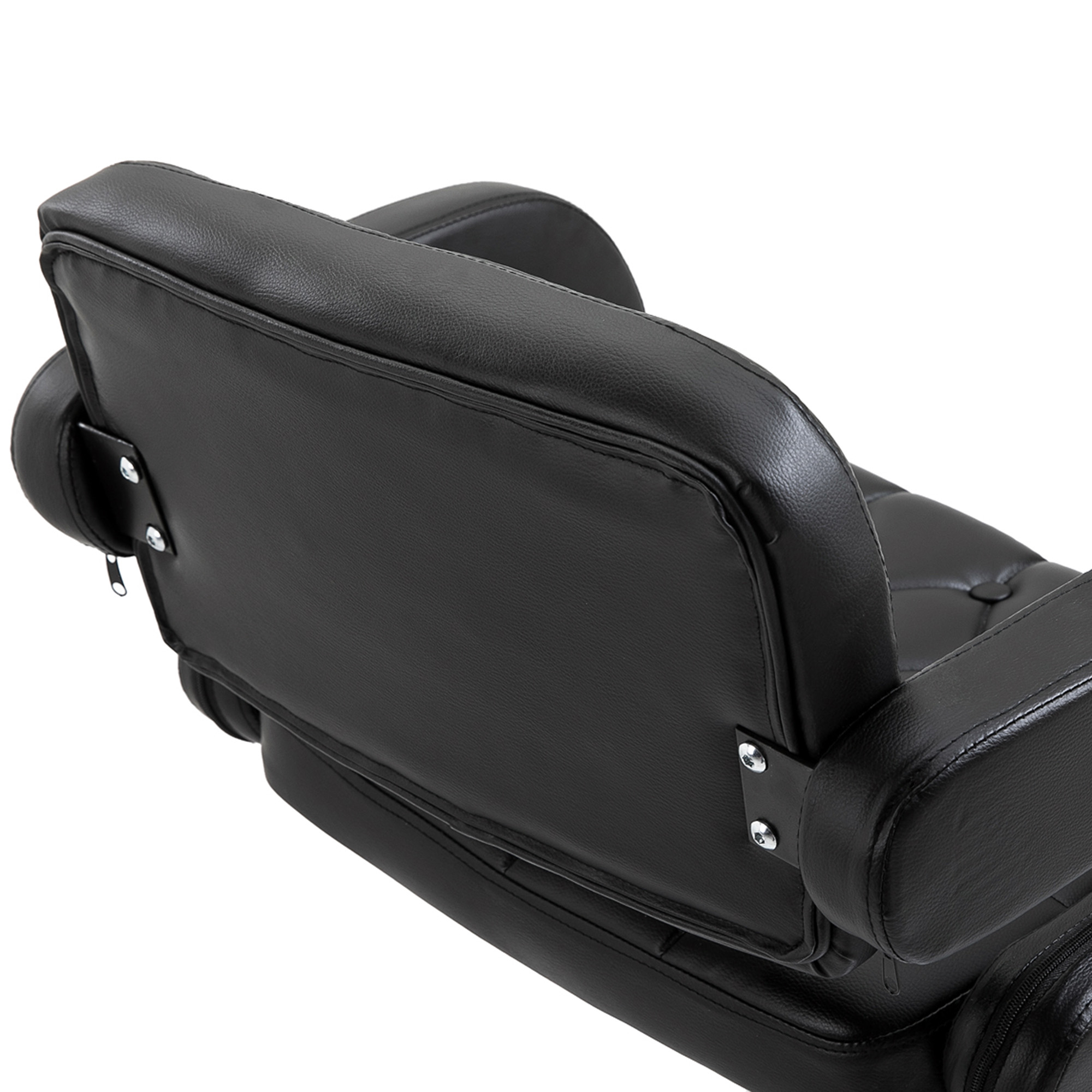 HOMCOM Adjustable Height Barstool Steel Pole PU Leather, Black