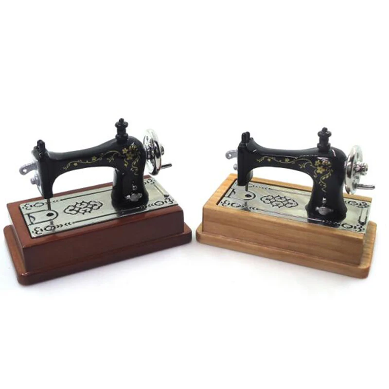 Máquina de coser de madera para Decoración de casa de muñecas, muebles en miniatura, juguetes, 1:12