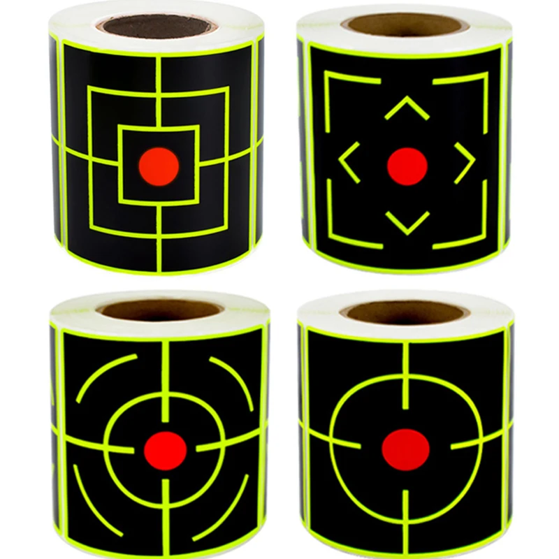 200 uds/rollo de pegatina autoadhesiva para objetivo de tiro, 7,6 cm, salpicaduras, amplificador, práctica reactiva, entrenamiento, pegatinas de caza