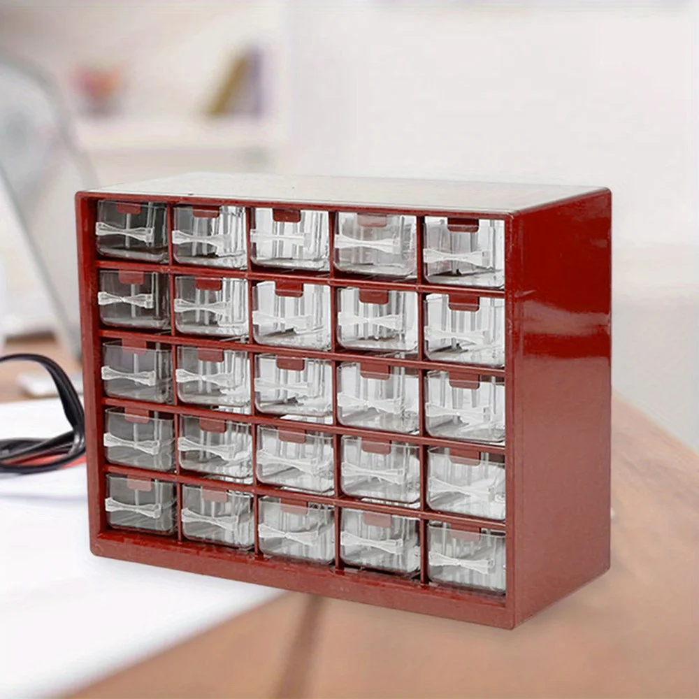 25 Multi-grid Lade Onderdelen Doos Wandmontage Schroef Classificatie Componentendoos Gereedschapskoffer elektronische componenten Opslag Gereedschapskist
