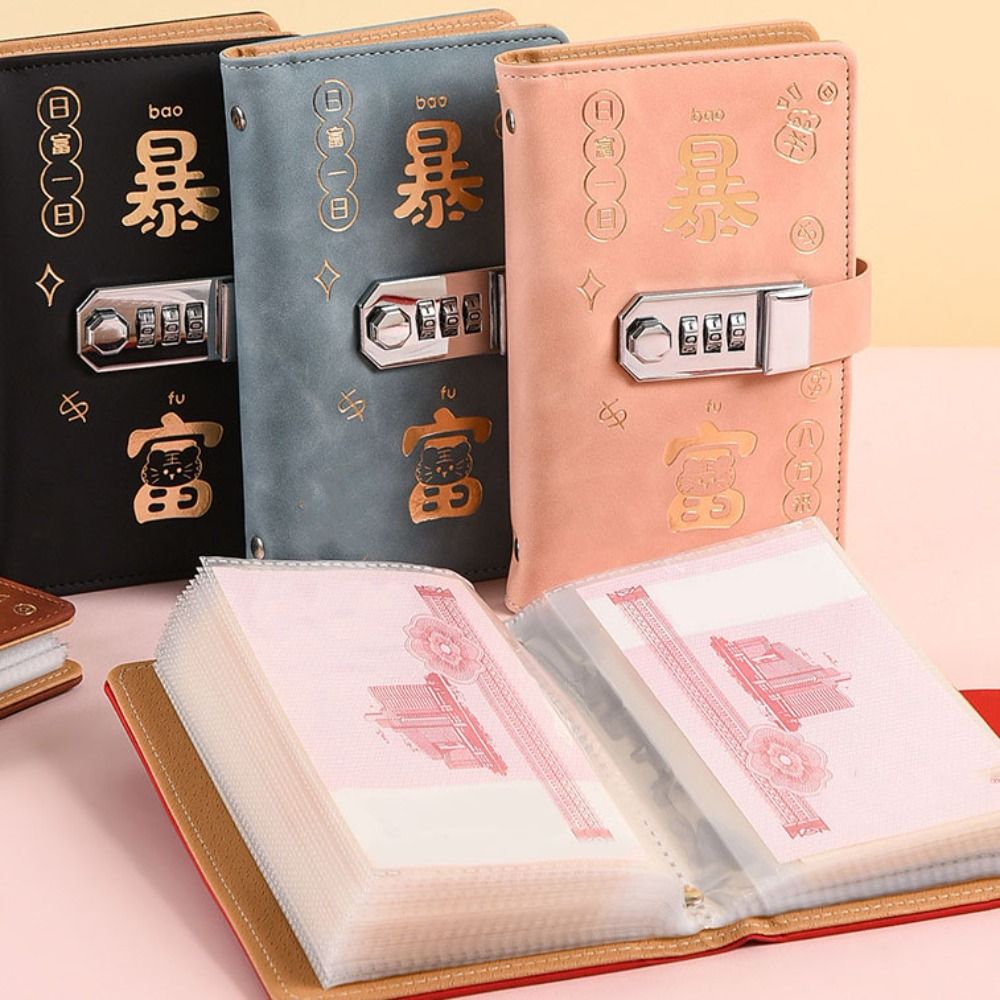 50 листов экономия денег переплет из искусственной кожи портативный бюджетный переплет с замком конверты для денег кошелек для хранения планировщик органайзер