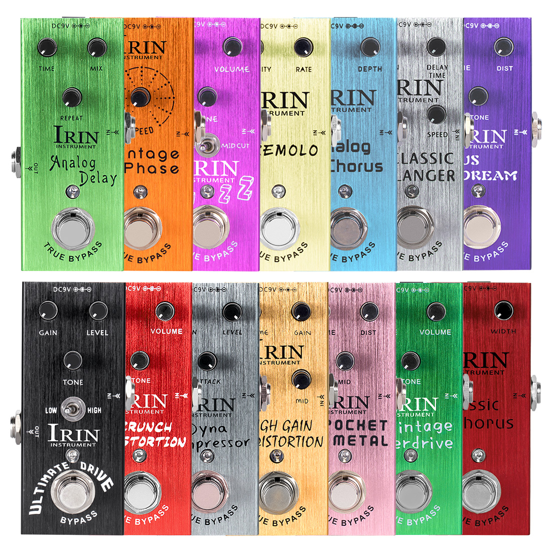 IRIN E-Gitarre Effektpedal Vintage Overdrive/Crunch Distortion/Analog Delay/US Dream/Classic Chorus/Ultimate Drive Pedal
