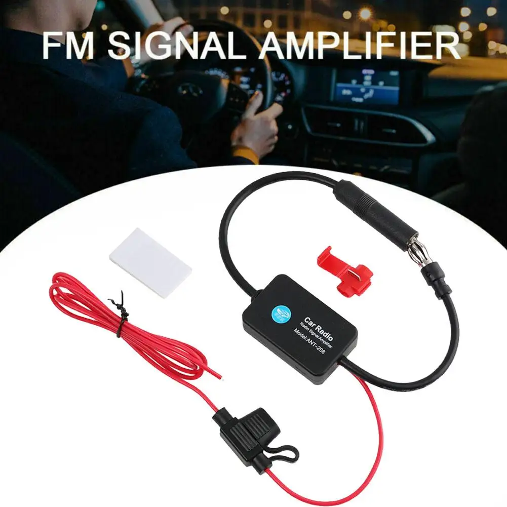 AMPLIFICADOR DE señal FM práctico, antiinterferencias, Universal, Radio de coche, amplificador de automóvil, piezas de antena de refuerzo