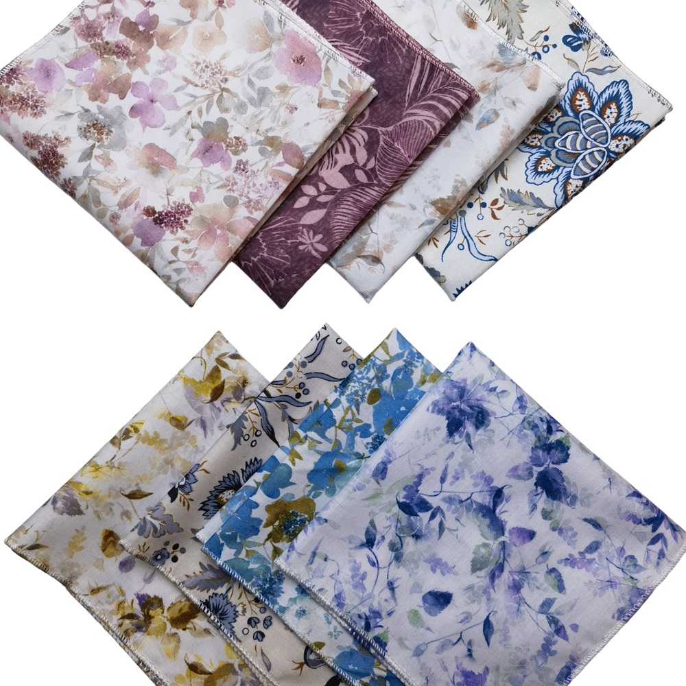Baumwolle Blumen Taschentuch Blumen Taschentuch 23 cm Breite Damen & Herren Casual Party Einstecktuch Geschenk Smoking Hochzeit Fliege Zubehör