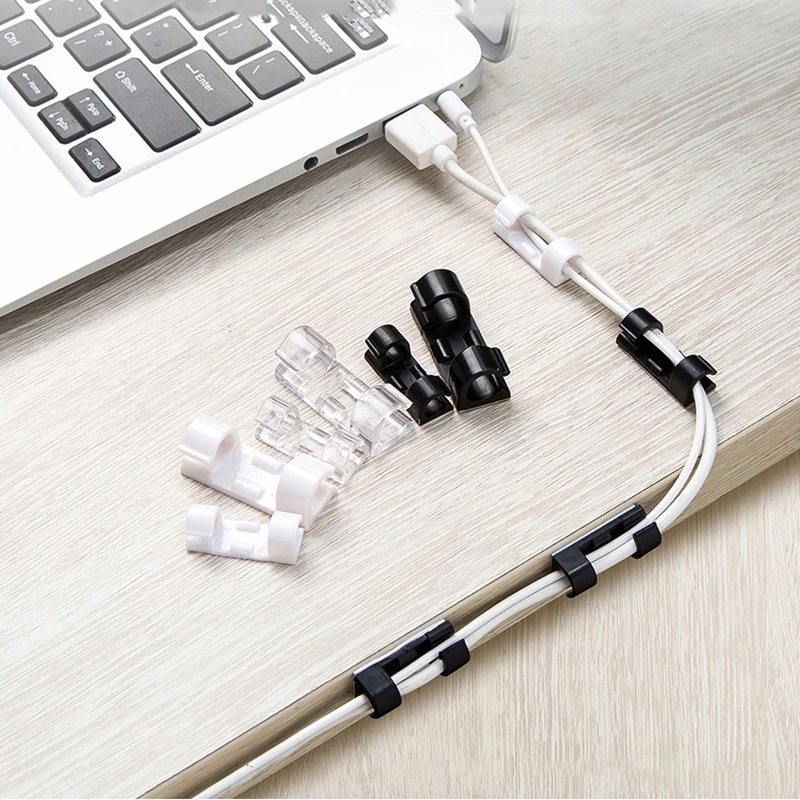 Clip per organizer per cavi Gestione dei cavi Desktop e workstation Gestione dei cavi in ABS Supporto per cavo Ricarica USB Linea dati Avvolgitore per bobina