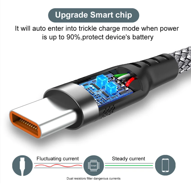NNBILI ユニバーサル USB タイプ C ケーブル 6A 高速充電データケーブル 1 メートル 1.5 メートル 3 メートル 5 メートル 8 メートルマイクロ延長ケーブルサムスン Huawei 社 Xiaomi PS4/5