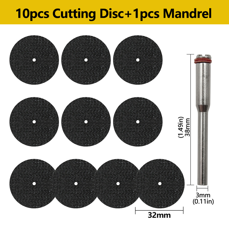 Disco de corte abrasivo de 32mm con mandriles para accesorios Dremel, herramienta rotativa de corte de Metal, hojas de sierra