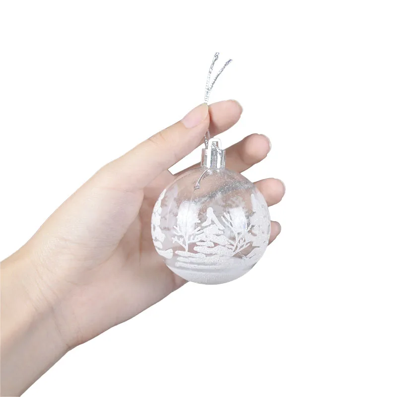 6 Chiếc 6Cm Trong Suốt Tuyết Giáng Sinh Bóng Mặt Dây Chuyền Cho Cây Trang Trí Giáng Sinh Trong Suốt Baubles Treo Đồ Trang Trí Quà Giáng Navidad