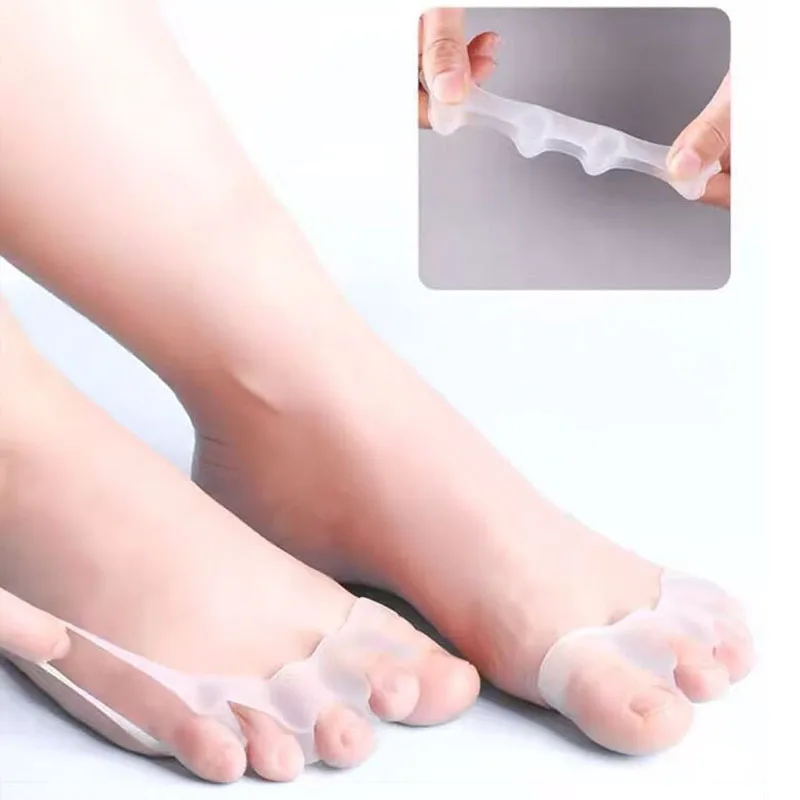 Separador de dedos de silicona, esparcidor de dedos, Hallux Valgus, Corrector de juanete, alisador de dedos, separadores de dedos, 2 uds.